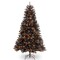 National Tree Company Pre-Lit Artificial Full Christmas Tree, Black, North Valley Spruce, White Lights, Includes Stand, 7 Feet